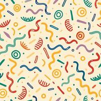 a colorful pattern with various shapes and lines white background vector