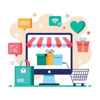 e-commerce website design vector