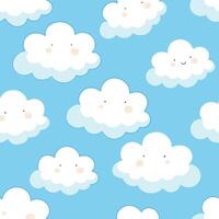 a pattern with clouds on a blue background vector