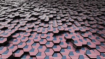 Infinite Plan Of American Flags In Hexagon Shape For Memorial Day video