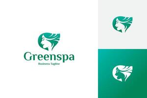 nature woman spa logo design vector