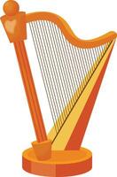 Golden Harp with Stand vector