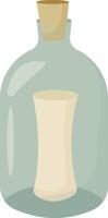 Bottle with Rolled Map vector