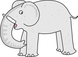 Smiling Cartoon Elephant with Tusks vector