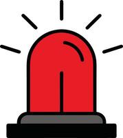 Red Emergency Siren With Rays Illustration For Safety Alert Design vector