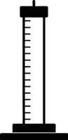 Black Silhouette Of A Laboratory Graduated Cylinder For Scientific Measurements vector