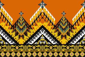 Seamless geometric fabric pattern with colorful shapes. vector