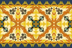 Thai pattern design from geometric shapes used in fabric and carpet patterns. vector