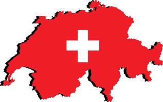 Switzerland Map And Flag Design Image vector