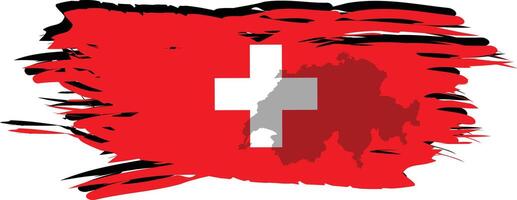 Switzerland Map And Flag , vector