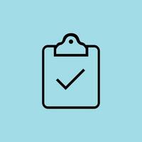 Clipboard with Check Mark Symbol Icon for Task Completion vector