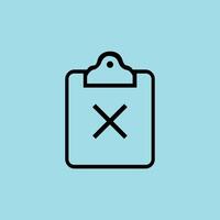 Clipboard with Cross Mark Symbol Icon for Rejection vector