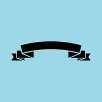 Classic Curved Black Ribbon Scroll Silhouette for Retro Logos and Labels vector