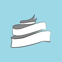 Stacked White Ribbon Banner Multi-Layer Silhouette for Labels and Packaging Design vector