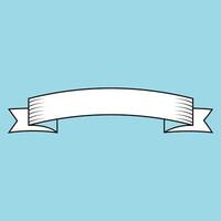 Retro White Ribbon Scroll Bold Vintage Silhouette for Labels and Frame Design vector