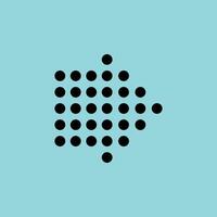 Minimal Dotted Right Arrow Icon - Pixelated Navigation Symbol for Digital Designs vector