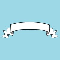 White Folded Scroll Ribbon Retro Silhouette Banner for Labels, Tags, and Emblems vector