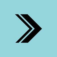 Bold Double Chevron Right Arrow Icon, Flat Direction Symbol for Navigation vector