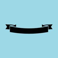 Flat Vintage Black Ribbon Minimal Scroll Silhouette for Tags and Labelsa vector