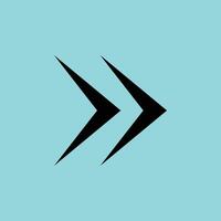 Double Forward Arrows Minimalist Black Symbol on White Background vector