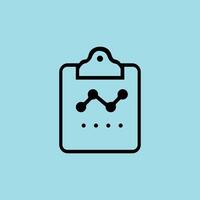 Clipboard with Line Graph Icon for Business Analytics vector