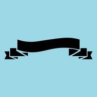 Curved Black Ribbon Banner Classic Scroll Silhouette for Logos and Labels vector