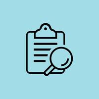 Clipboard with Magnifying Glass Icon for Audits and Inspections vector