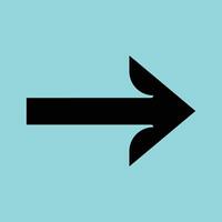 Curved Tip Right Arrow Black vector