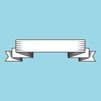 Flat Vintage White Ribbon Retro Silhouette Scroll for Tags, Logos, and Labels vector
