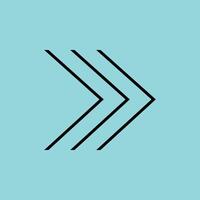 Triple Chevron Right Arrow Icon for Fast Forward Navigation and Direction vector