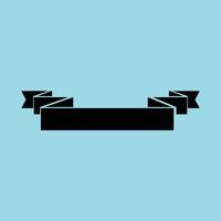 Minimal Black Ribbon Banner Flat Scroll Silhouette for Clean Label Design vector