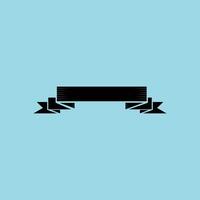 Wave Style Black Scroll Banner Retro Silhouette Ribbon for Labels vector