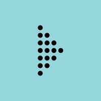 Dotted Right Arrow Icon for Digital Navigation and User Interface vector