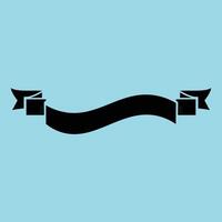 Elegant Curved Black Ribbon Retro Silhouette Scroll for Classic Labels vector