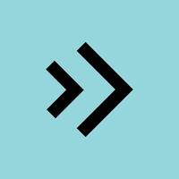 Bold Double Forward Arrow Geometric Black Icon vector