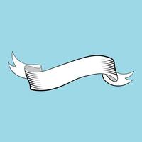 Elegant Curved White Ribbon Retro Scroll Silhouette for Classic Label Designs vector