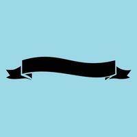 Flowing Black Scroll Banner Vintage Ribbon Silhouette for Retro Labels vector