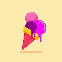 Fresh ice cream summer time, summer drink vector