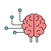 Futuristic Brain Technology Circuit Concept vector