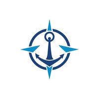 Subtle Anchor Merging with Wave Logo vector
