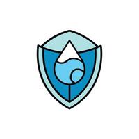 Strong Shield Soft Shape Combination Logo vector