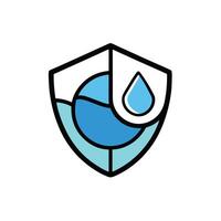 Protective Shield with Soft Leaf Logo vector