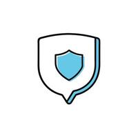 Chat Bubble Shield Secure Communication vector