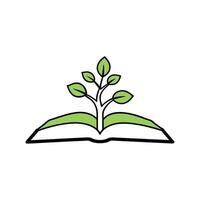 Tree Sprouting Open Book Learning vector