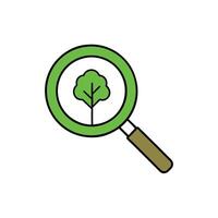 Magnifying Glass With Tree Eco Concept vector
