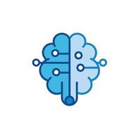 Abstract Brain Tech Combination Logo vector