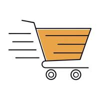Shopping Cart With Motion Lines vector