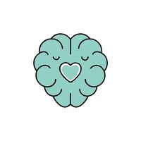 Heart Inside Brain Emotional Intelligence vector