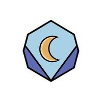 Elegant Crescent Moon Nestled Logo Design vector