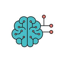Abstract Human Brain With Tech Circuits vector